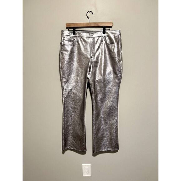 NWOT J. Crew Full-Length Demi-Boot Pant in Metallic Faux Leather 31 Petite - Picture 3 of 10